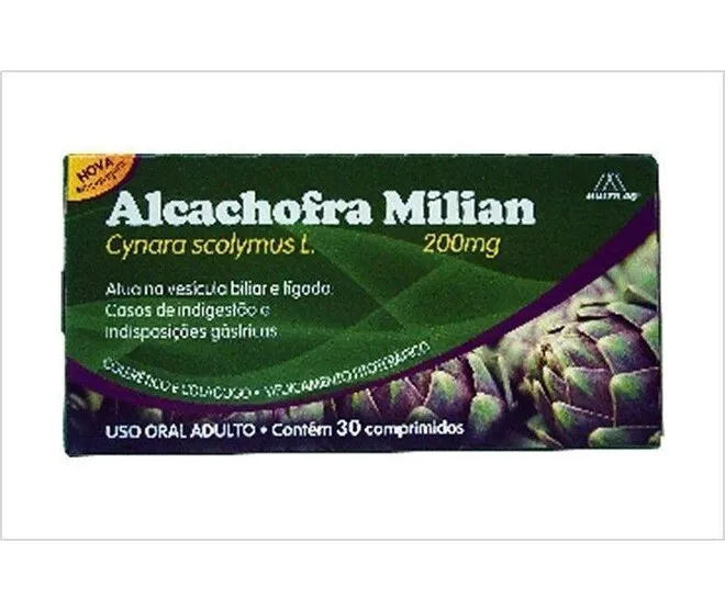 Alcachofra Milian 200Mg Com 30 Comprimidos