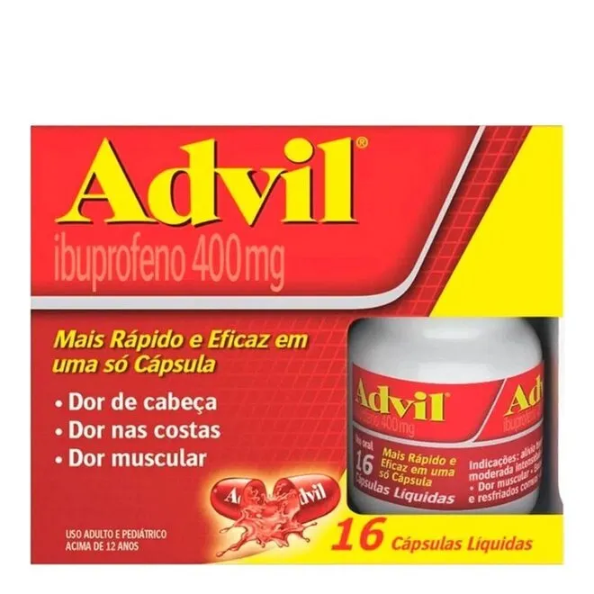 Advil Extra Alívio Ibuprofeno 400Mg Haleon Com 16 Cápsulas