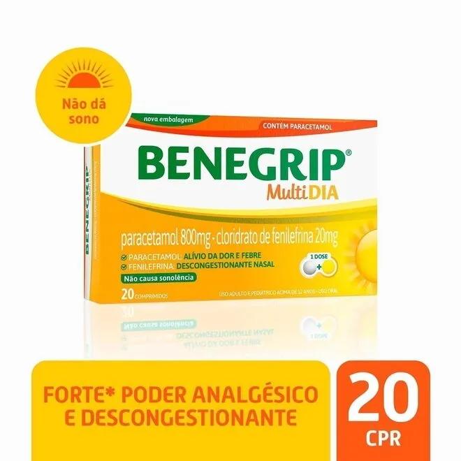 Benegrip Multi Dia Cosmed Caixa Com 20 Comprimidos