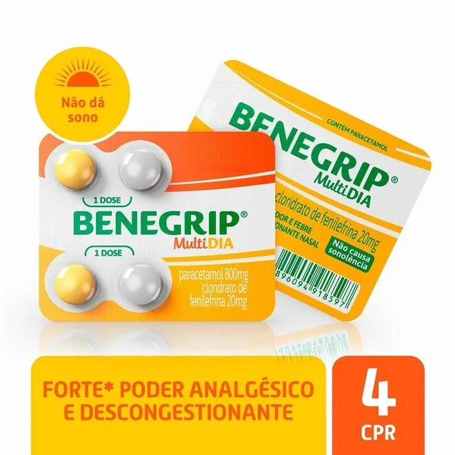 Benegrip Multi Dia com 4 Comprimidos