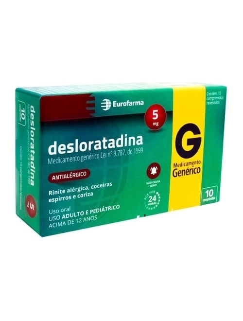 Desloratadina 5Mg Eurofarma Com 10 Comprimidos
