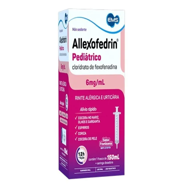Allexofedrin 6mg/mL, caixa com frasco com 150ml