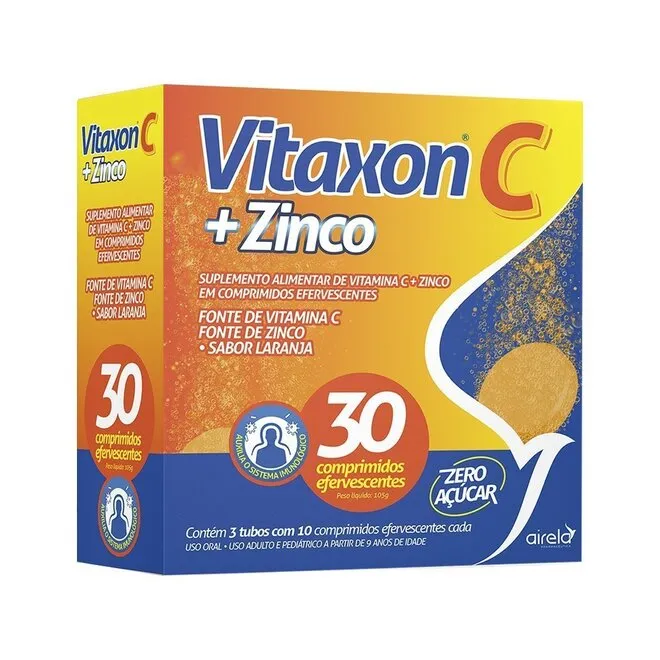 Vitaxon C + Zinco Efervescentes 30 Comprimidos