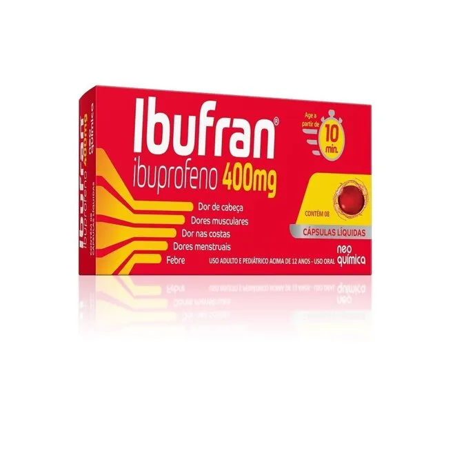 Ibufran 400Mg Neo Química Caixa Com 8 Cápsulas Moles