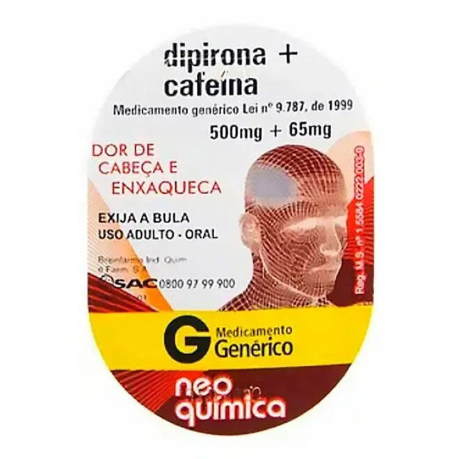 Dipirona Sodica+Cafeina 4 Comprimidos - NEO QUIMICA