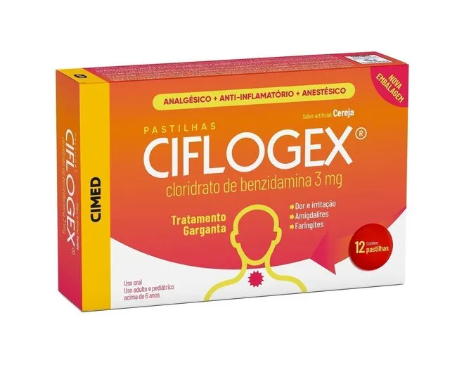 Ciflogex 3mg Sabor Cereja 12 Pastilhas - CIMED