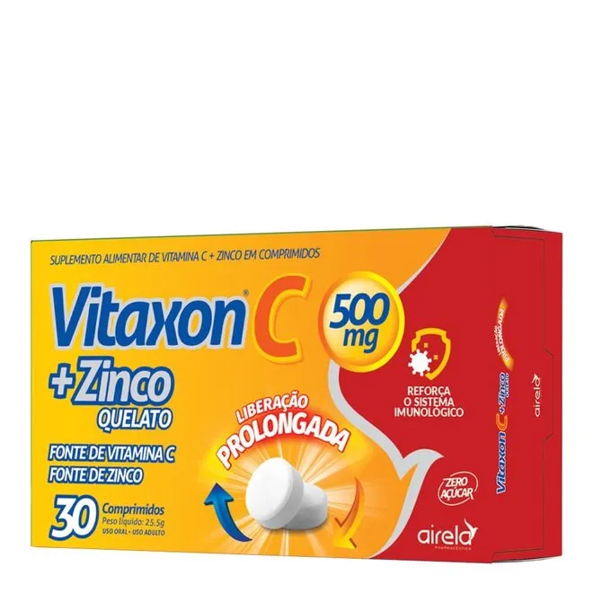 Vitaxon C + Zinco Quelato 500mg 30 Comprimidos