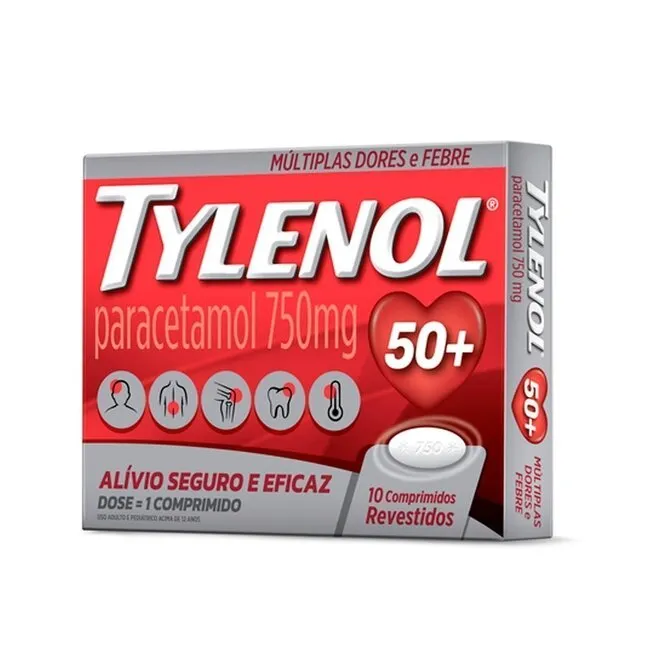 Tylenol 750Mg Janssen-Cilag 10 Comprimidos Revestidos