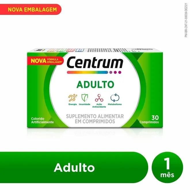 Suplemento Vitamínico Adulto Centrum Com 30 Cápsulas