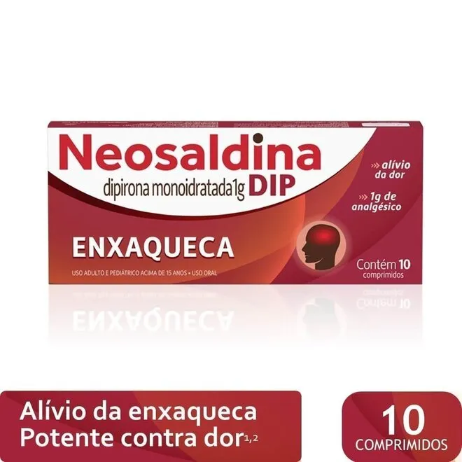 Neosaldina Dip Dipirona Monoidratada 1g 10Comprimidos-HYPERA