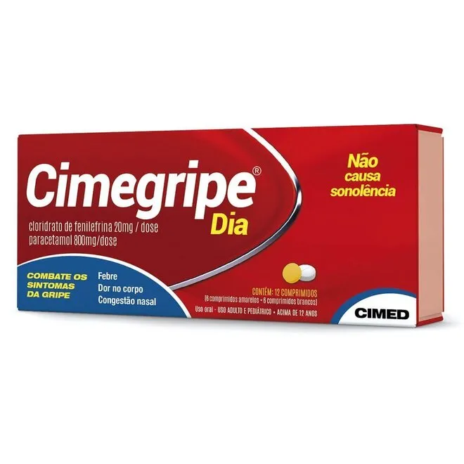 Cimegripe Dia Cimed Caixa Com 12 Comprimidos Revestidos