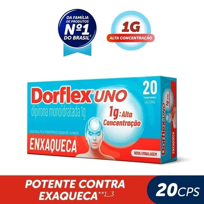 Dorflex Uno 1G Sanofi Com 20 Comprimidos