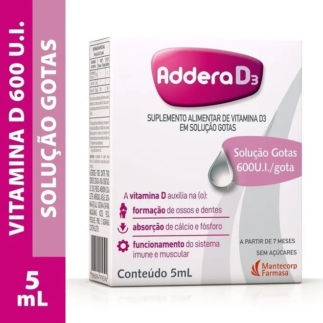 Addera D3 600UI Gotas 5ml - HYPERA