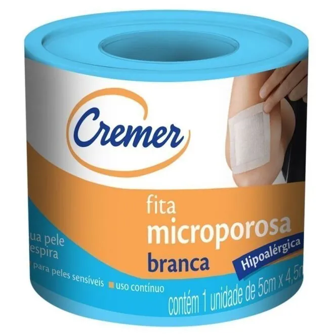 Fita Microporosa Branca Hipoalergica 1.2cm x 4.5m - CREMER