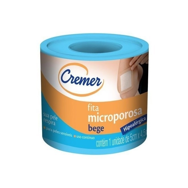 Fita Hipoalergênica Microporosa Bege 5CMX4,5M