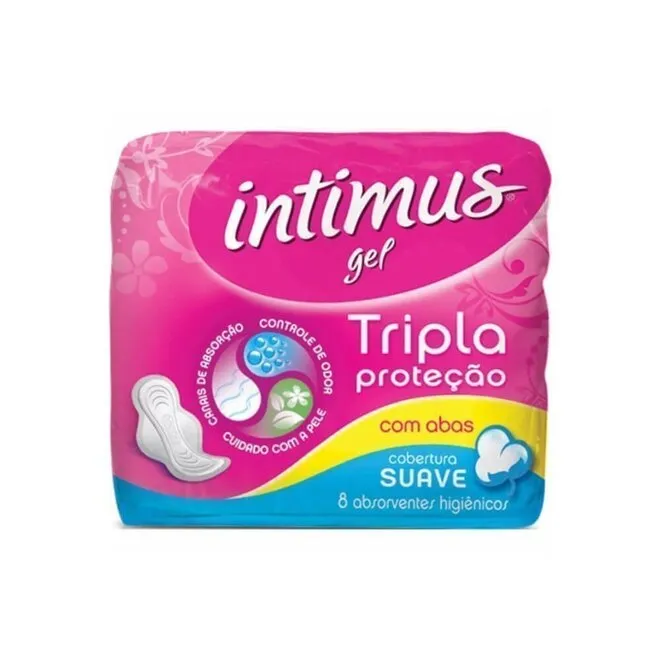 Absorvente Tripla Proteção Suave c/Abas 8 Unid - INTIMUS