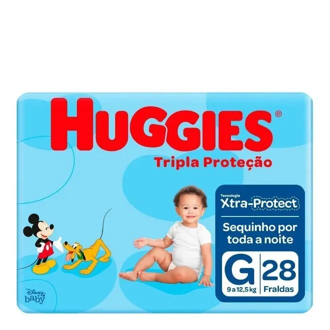 Fralda Huggies Tripla Proteção G - 28 Unidades