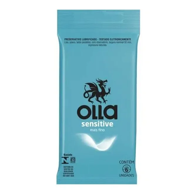 Preservativo Masculino Lubrificado Sensitive Olla 6Unidades