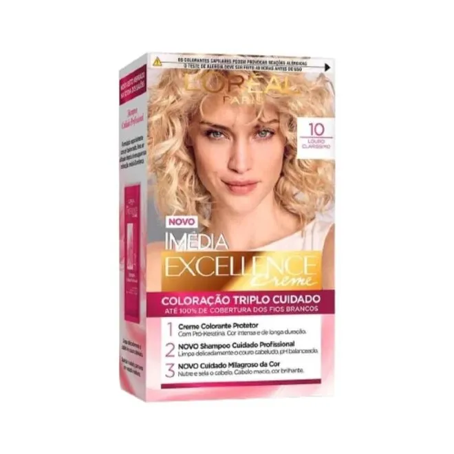 Tintura Imédia Excellence Creme10 Louro Claríssimo