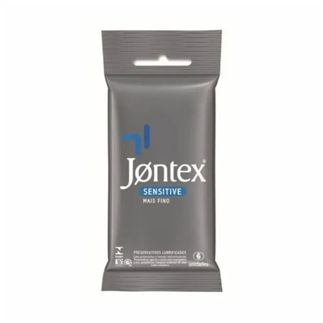 Preservativo Masculino Lubrificado Sensitive Jontex 6Unidade