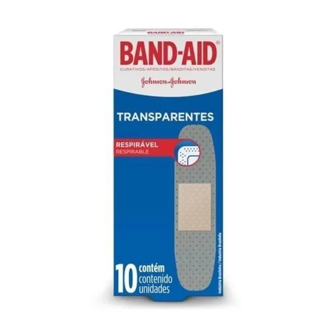 Curativo Band-aid Transparente Com 10 Unidades