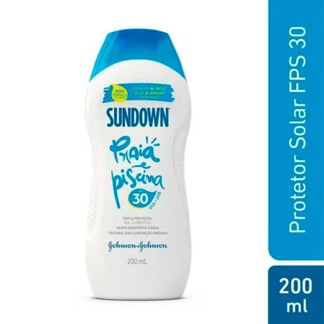 Protetor Solar Fps 30 Sundown Praia E Piscina Frasco 200Ml