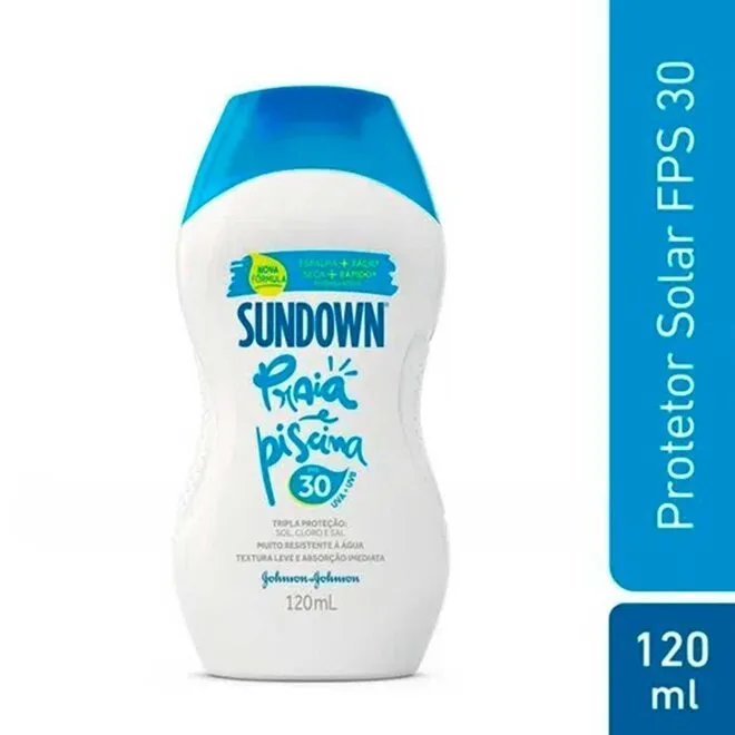 Protetor Solar Fps 30 Sundown Praia E Piscina Frasco 120Ml