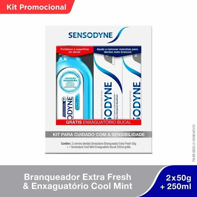 Kit Creme Dental 2x50g+Enxaguante Bucal 250ml - SENSODYNE