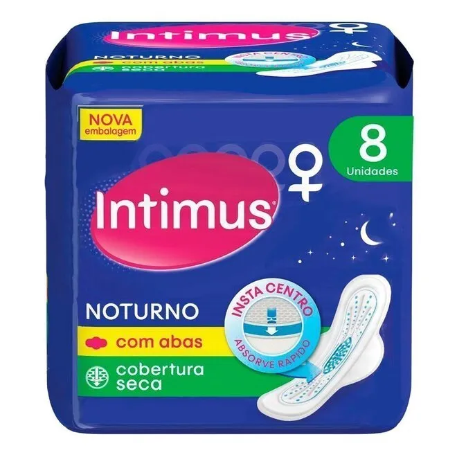 Absorvente Noturno Seca Com Abas Intimus 8Un