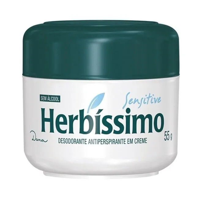 Desodorante Creme Antiperspirante Sensitive Herbíssimo 55g