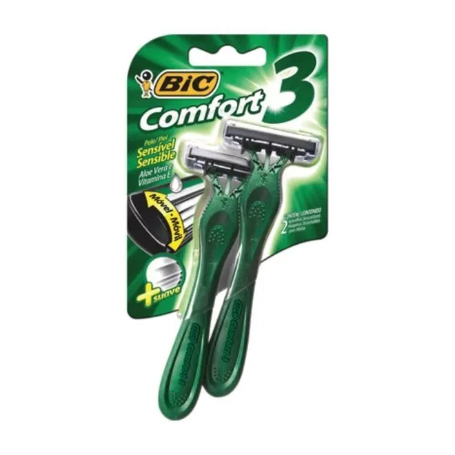 Aparelho de Barbear Confort3 Sensitive 2 Unidades - BIC