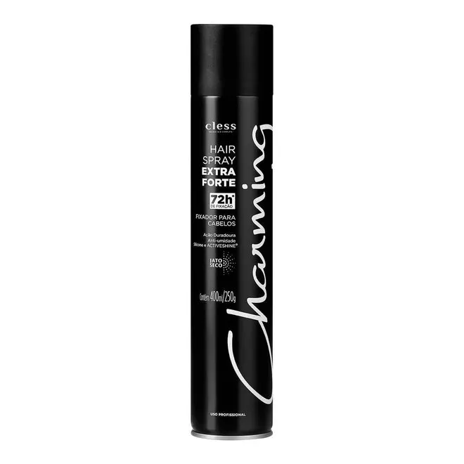 Fixador Para Cabelos Black Extra Forte Spray Charming 400Ml