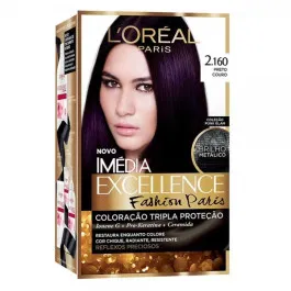 Tintura de Cabelo Imédia Excellence Fashion Paris 2.160 Preto Couro L'Oréal Paris 1 Unidade