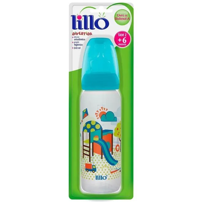 Mamadeira Lillo Divertida Orto Azul 240ml