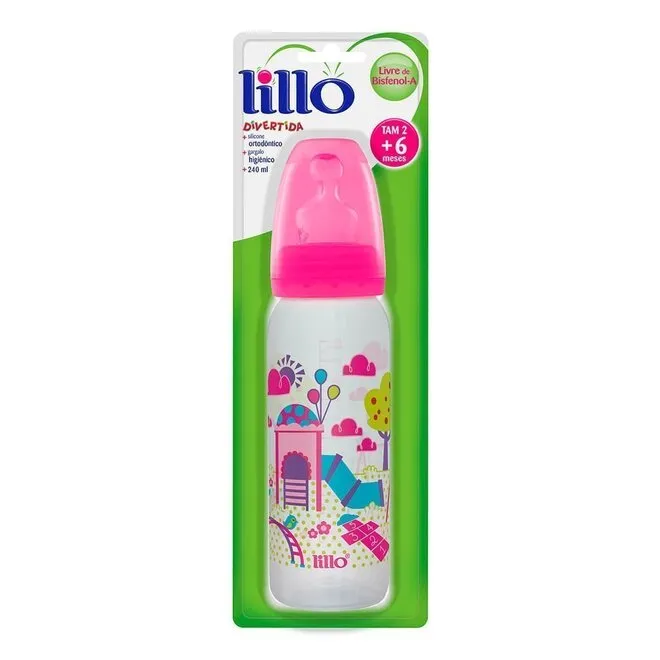 Mamadeira Lillo Divertida Orto Rosa 240ml
