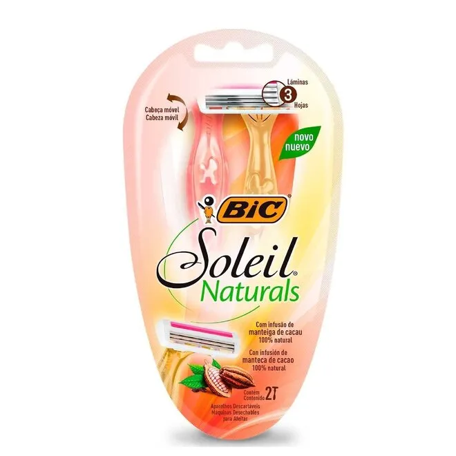 Aparelho De Depilar Bic Soleil Naturals 2 Unidades
