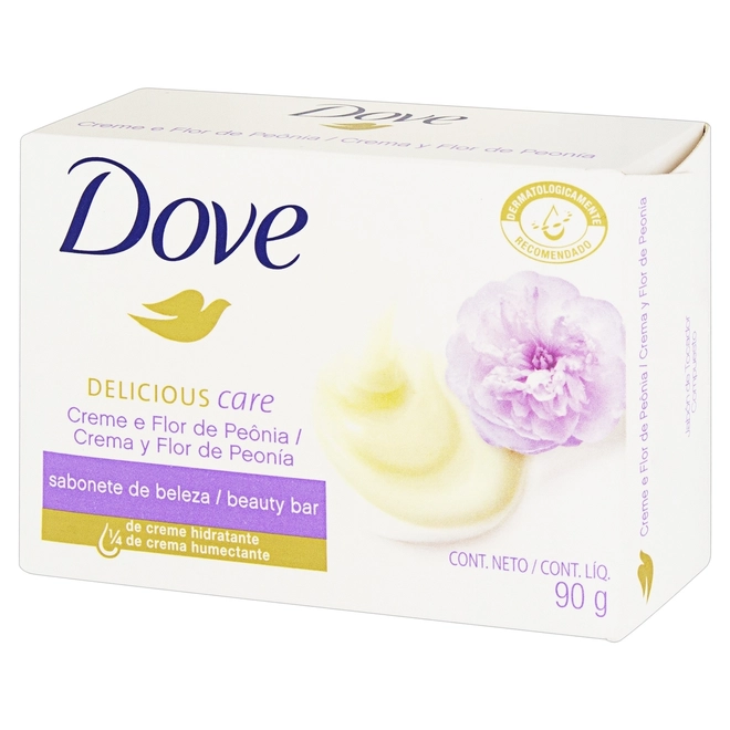 Sabonete Barra Dove Creme Flor De Peônia 90G