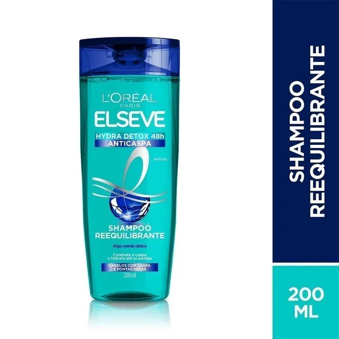 Shampoo Elseve Hydra Detox Anticaspa 200ml - L'ORÉAL PARIS