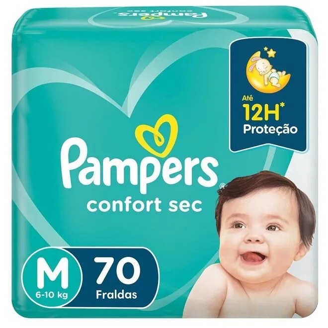 Fralda Pampers Confort Sec M 70 Unidades