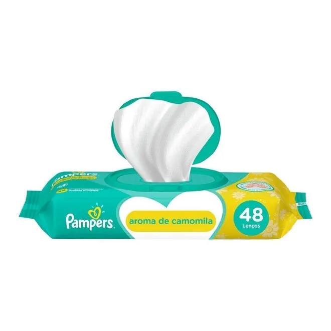 Lenços Umedecido Pampers Camomila Com 48 Unidades