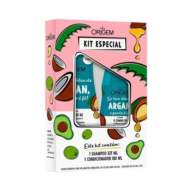 Kit Shampoo+Condicionador Origem Argan 325+180ml