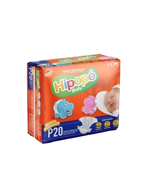 Fralda Hipopo Baby Jumb P 20Unidades
