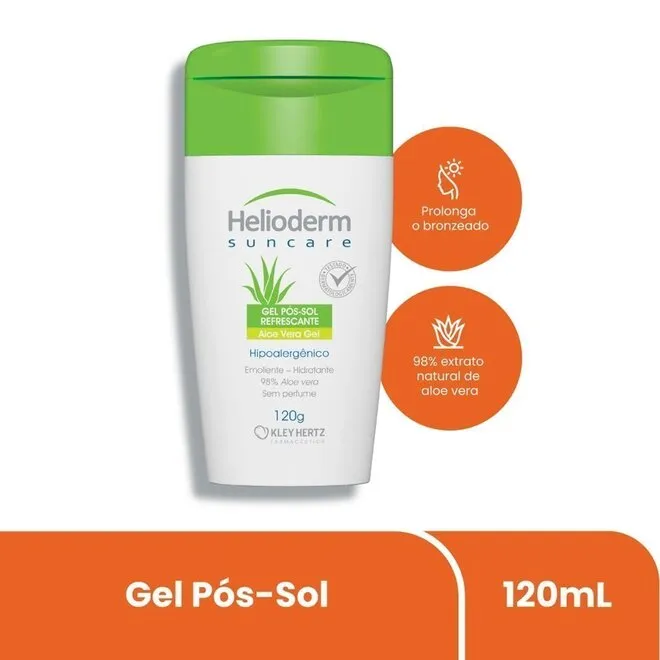 Gel Pós-Sol Refrescante Helioderm Suncare Aloe Vera Com 120G