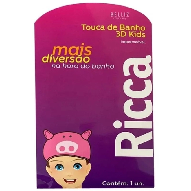 Touca De Banho Ricca 3D Kids 1Unidade