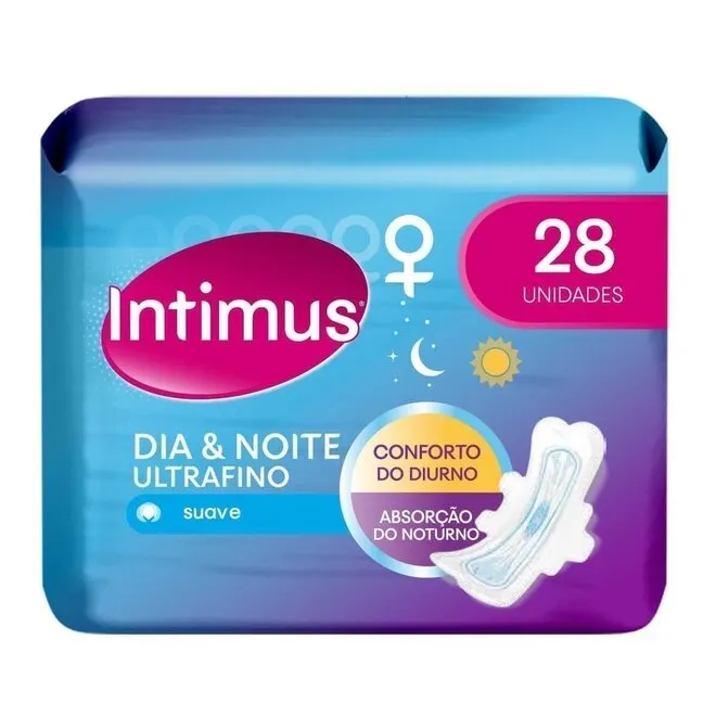 Absorvente Noturno Discreto Com Abas Intimus 28Un