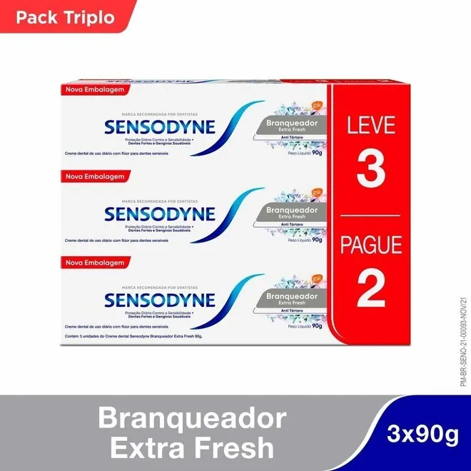 Kit Sensodyne Branqueador Extra L3P2 90G