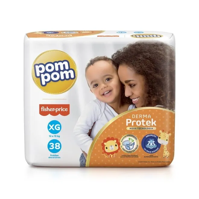 Fralda Pompom Derma Protek Mega Xg Com 38 Unidades
