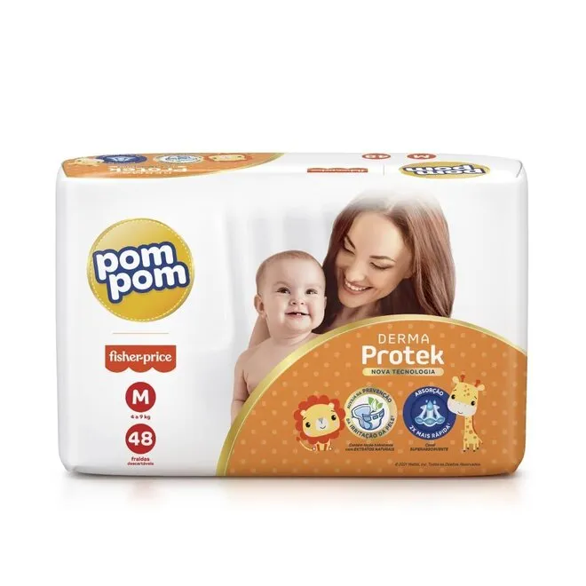 Fralda Pompom Derma Protek Mega Md 48Un
