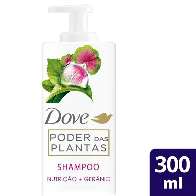 Shampoo Dove Poder das Plantas Nutrição+Gerânio 300ml