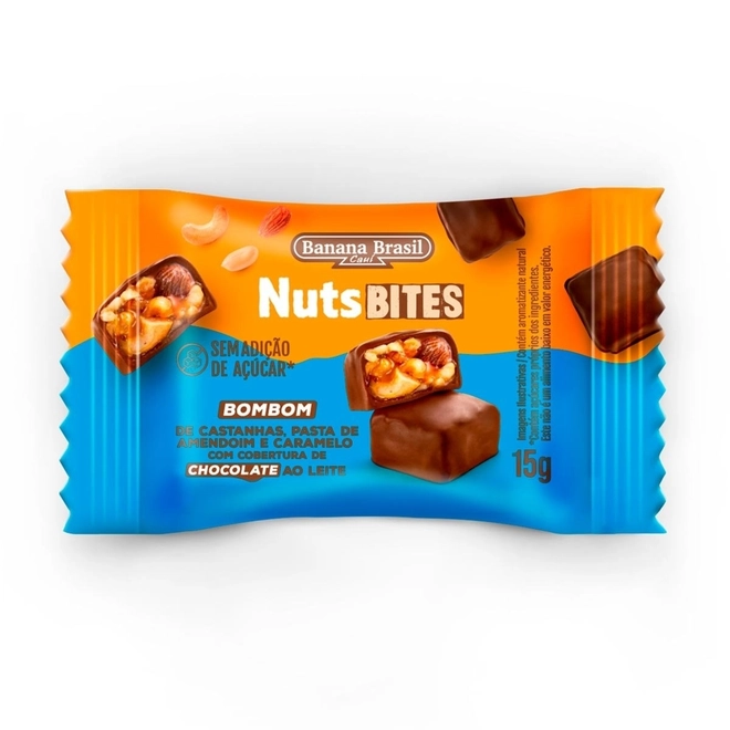 BOMBOM NUTS BITES AMENDOIM/CHOCOLATE 15G